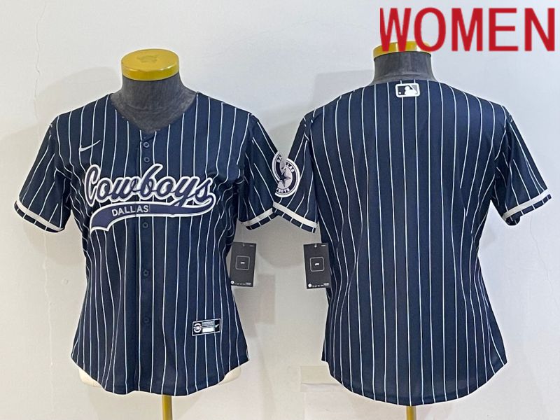 Women Dallas Cowboys Blank Blue stripe 2022 Nike Co branded NFL Jerseys